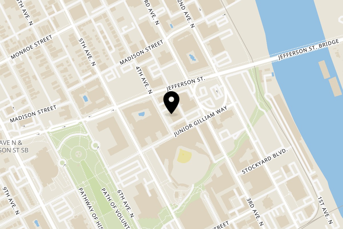 Map showing the location of DeSano Pizzeria Napoletana Nashville on 1012 4th Ave N in Nashville